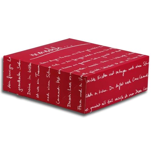 Tortenkartons "mmmhh", Kuchenkartons, 1-teilig, Bordeaux/Weiß, 33x33x11,5 cm, 50 Stück