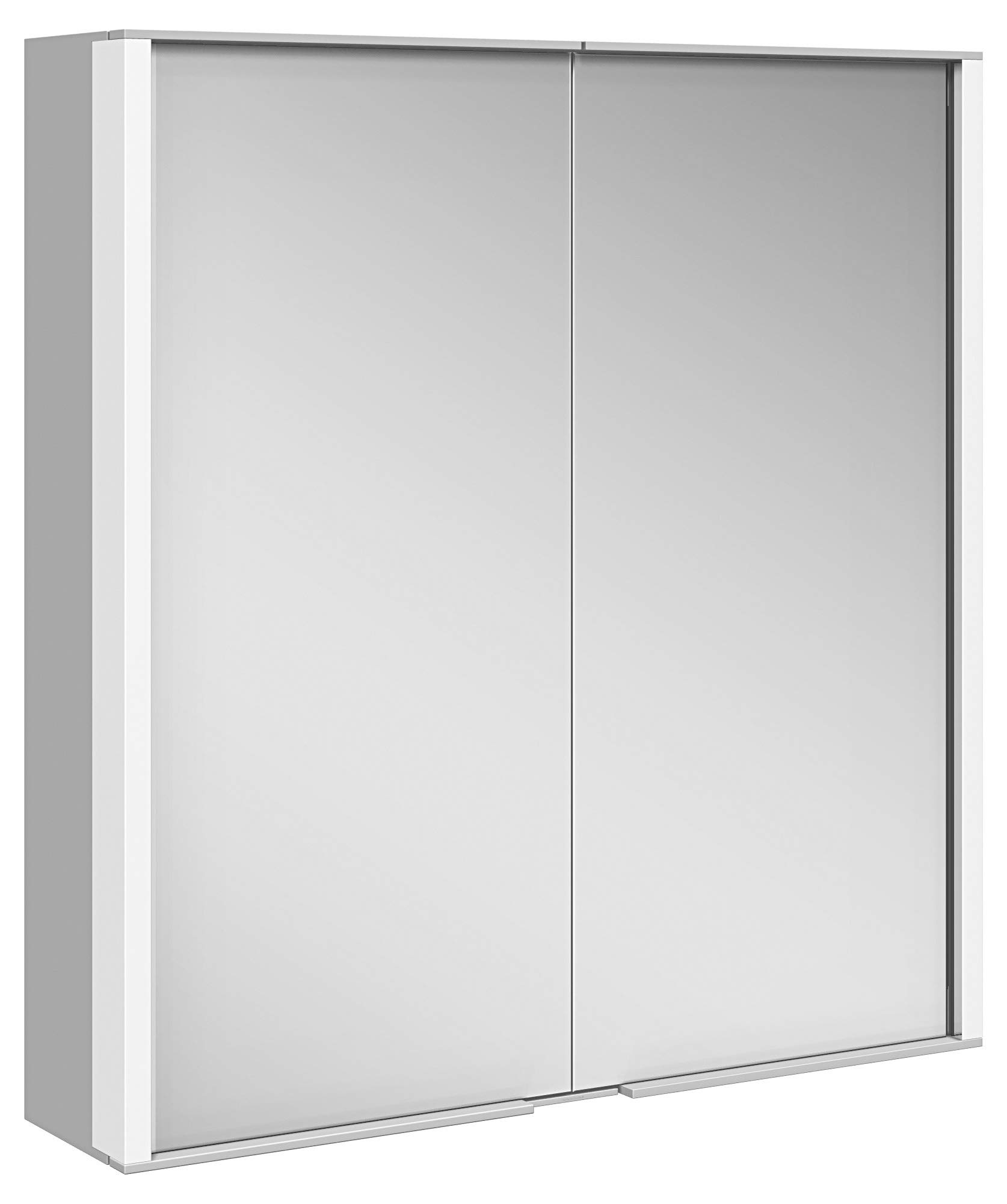 Keuco Spiegel-Schrank mit Variabler LED-Beleuchtung dimmbar, Badezimmer-Spiegelschrank, mit Aluminium-Korpus, mit 2 Türen, 80x70x16 cm Royal Match