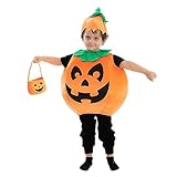 Spooktacular Creations Child Pumpkin Costume with a Pumpkin Basket and a Hat for Halloween Dress Up Party (Toddler( 3- 4yrs ))