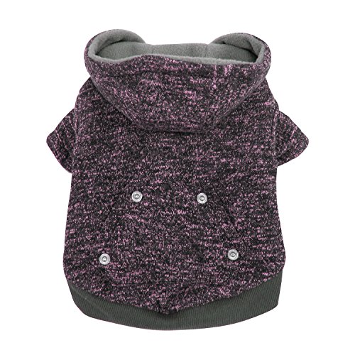FouFou Dog FFD 61122 Heathered Hoodie Hunde Pullover, M, rosa
