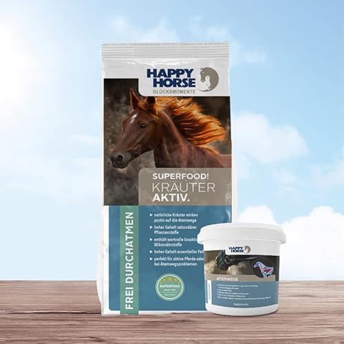 Happy Horse Superfood Kräuter Aktiv 14 kg + Sensitive Atemwege 5 kg - zur positiven Beeinflussung der Atemwege