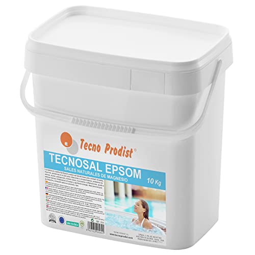 TECNOSAL EPSOM von TECNO PRODIST (10 Kg) Bittersalz, Magnesiumsulfat, Badesalz, 100 % natürliche Körperbehandlung, Flotationstherapien, Tauchbäder, Salzchlorung für Schwimmbäder