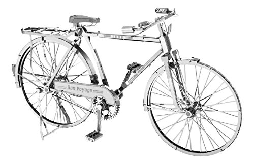 Fascinations ICX020 - Metal Earth ICONX 502903 - Bon Voyage Bicycle, lasergeschnittener 3D-Konstruktionsbausatz, 2 Metallplatinen, ab 14 Jahren