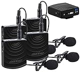 auvisio Mikrofon-Funksets: Vier Digital-Funkmikrofon & -Empfänger-Sets, Klinke, 2,4 GHz, 25 m (Mikrofon Klammer, Lavalier Mikrofon Funk)