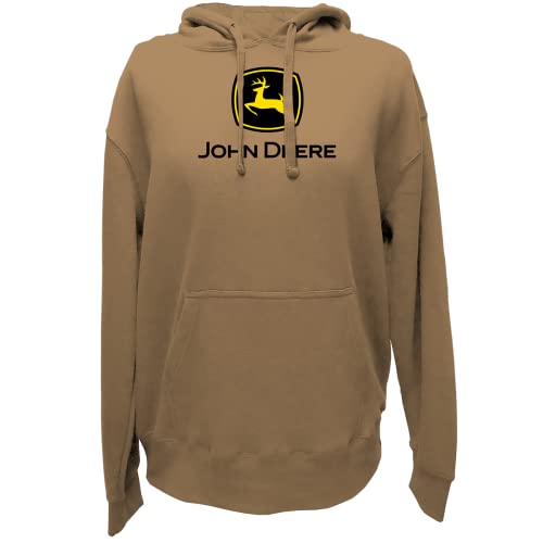 John Deere Schwarz und Gelb Logo Herren Kapuzenpullover Sweatshirt Pullover Hoodie, Ausführung: Braun, Large