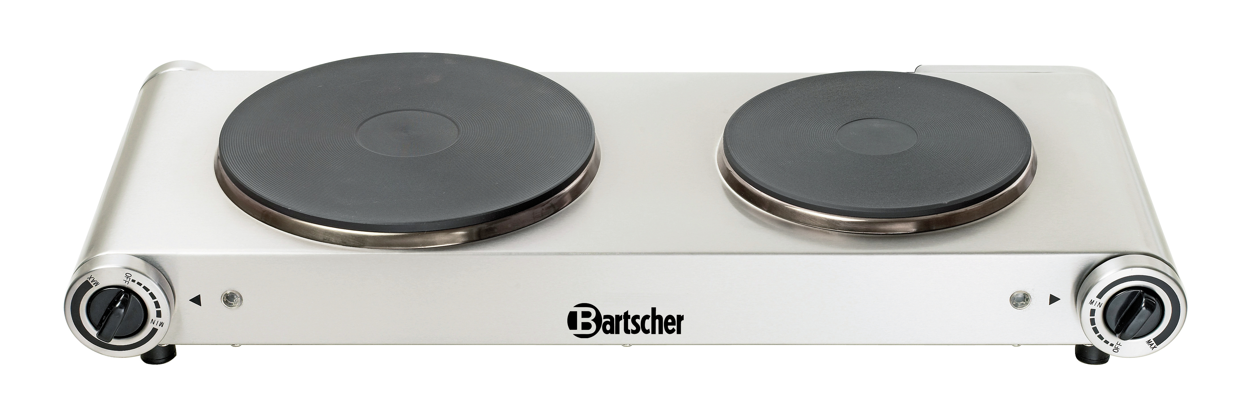 Bartscher BA. a150.310 Elektrische Herdplatte mit 2 Platten Edelstahl 53,5 x 22,5 x 9 cm