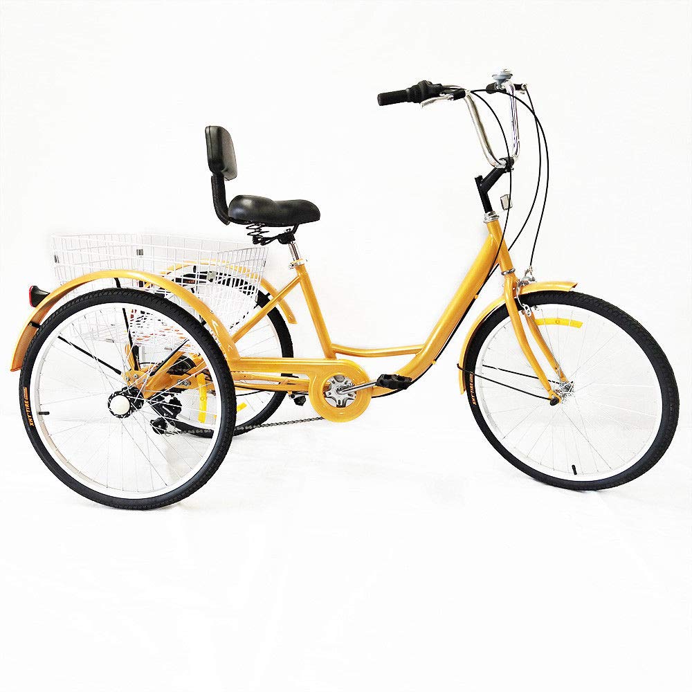 Xian 3 Rad 6-Gang Erwachsene 24"Dreirad Fahrrad Behindertenrad für Freizeit Reisen