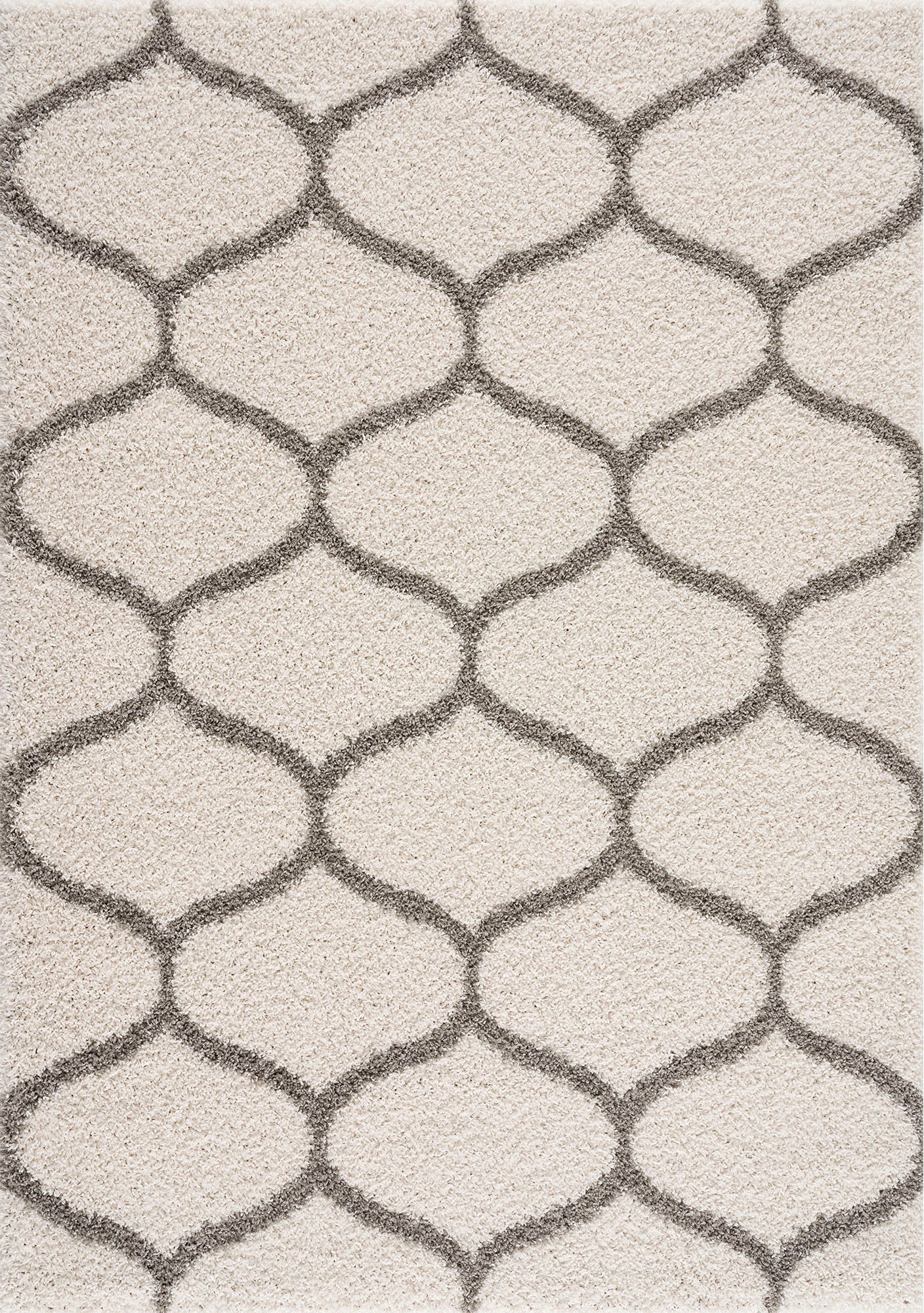 SANAT Shaggy Teppich - Hochflor Teppiche für Wohnzimmer, Schlafzimmer, Küche - Morocco Creme, Größe: 200x290 cm