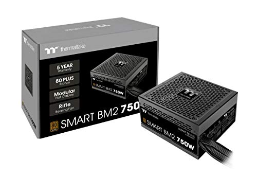 Thermaltake Smart BM2 750W | PC-ATX-Netzteil | 80-Plus-Bronze| semi-modular | leiser 140 Lüfter | EU Zertifiziert | schwarz