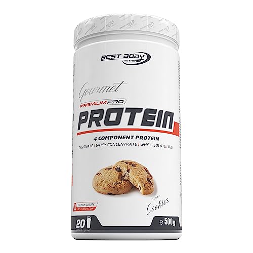 Best Body Nutrition Gourmet Premium Pro Protein, Cookies, 4 Komponenten Protein Shake: Caseinat, Whey Konzentrat, Whey Isolat, Eiprotein, 500 g Dose