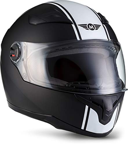 Moto Helmets® X86 „Racing Matt Black“ · Integral-Helm · Full-Face Motorrad-Helm Roller-Helm Cruiser · ECE Visier Schnellverschluss Tasche L (59-60cm)