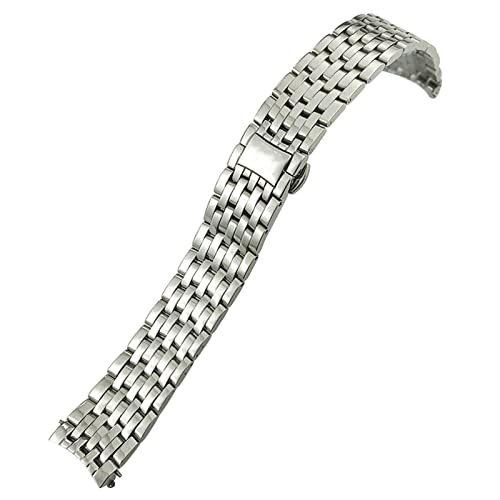 SUTK 20mm 16mm 19mm Edelstahl-Armband-Ersatz für Omega de Ville Prestige Orbis Edition Watch Strap Metall glänzendes Armband (Color : Silver, Size : 19mm)