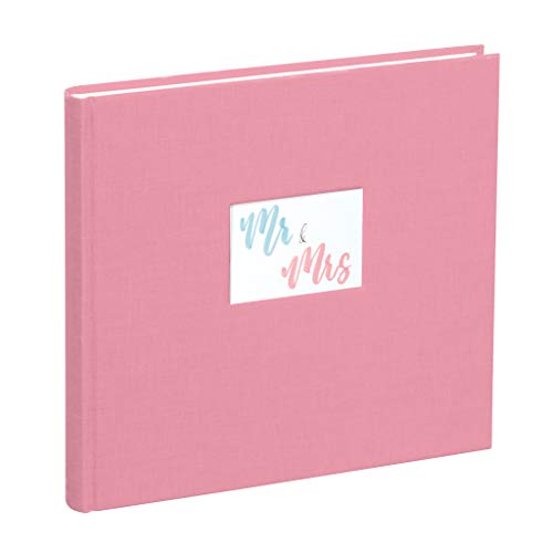 Semikolon 360366 Gästebuch – 25 x 23 cm – mit 180 blanko Seiten zum Selbstgestalten, Lesezeichen – flamingo rosa