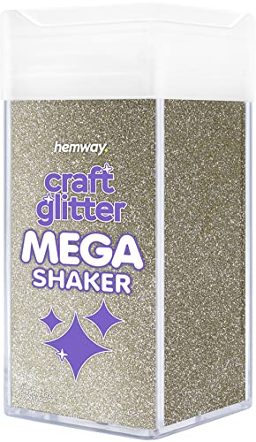 Hemway BULK Glitter 425g / 15oz MEGA Craft Shaker Glitter for Nails, Resin, Tumblers, Arts, Crafts, Painting, Festival, Cosmetic, Body - Ultrafine (1/128" 0.008" 0.2mm) - Champagne Gold