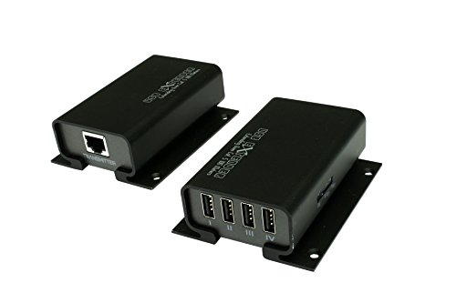 Exsys USB 2.0 Cat.5/6 Extender bis 100 Meter, 4-Port, ohne Treiber und Software (Metall-Gehäuse), [EX-1441-2]