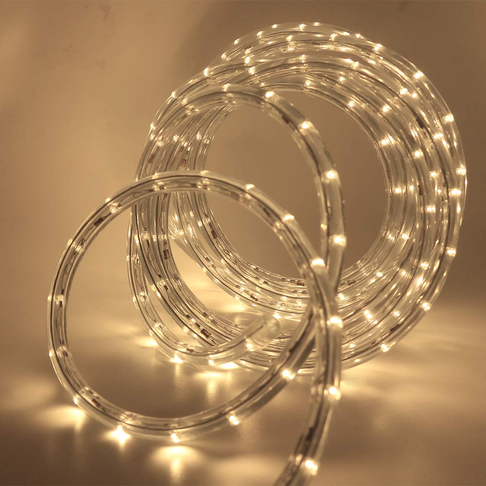 XUNATA 220V-240V LED Lichterschlauch Licht Leiste 36LEDs/m IP65 Wasserdicht Schlauch Seil Lichter für Innen Außen Garten Party Weihnachten Deko（Warmweiß，25M