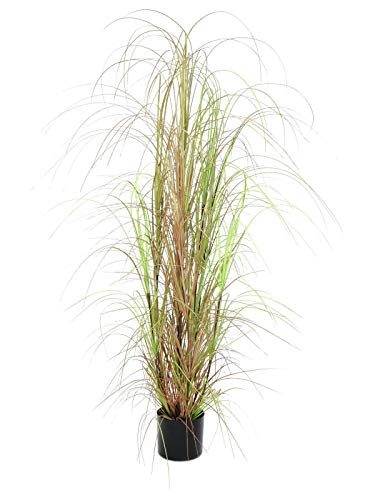 artplants.de Deko Schilfgras, grün-braun, 150cm - Deko Gras - Grasbusch künstlich