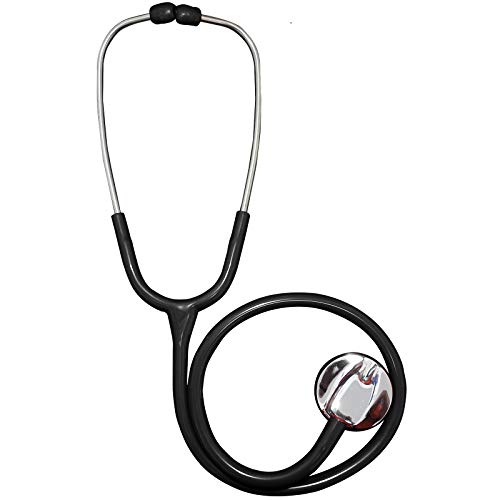 Premium Cardiology EMT Stethoskop für Ärzte, Krankenschwestern, mit Schaumstoff-Unterlegung, inklusive Ersatzbox, Schwarz