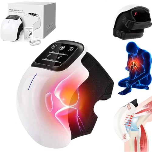 FithelPro Kneecap Treasure Massage, Kneemedy Knee Massager with Heat and Red Light Therapy, Natural Knee Pain Relief Device, Vibration Compression LED Screen, for Knee Joint Pain