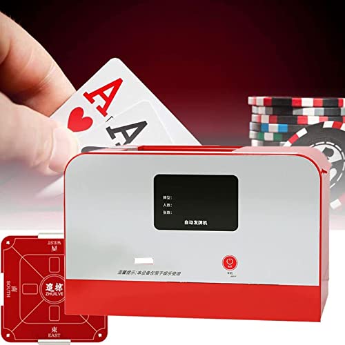 NVYAZJ Automatischer Pokerkartenhändler, um 360 ° drehbarer Smartcard-Händler mit Tischset für 2–8 Personen, max. 2 Decks, Typ-C-Schnittstelle, tragbare elektrische Spielkarte für Freunde