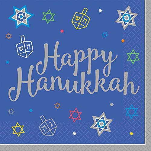 Servietten "Happy Hanukkah", 20,3 x 20,3 cm, 36 Stück