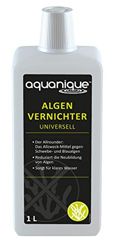 AQUANIQUE Algenvernichter Universell 1 l (für 20.000 l) | Teichpflege gegen Algen, Blaualgen, Schwebealgen | sorgt zuverlässig für klares Teichwasser