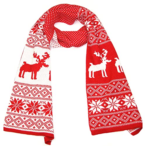 LOVARZI Rot Frauenschal - Weihnachten Schal für Damen und Mädchen - Winterschals für Herren Damen