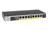 NETGEAR GS108LP PoE Switch 8 Port Gigabit Ethernet LAN Switch mit 8x PoE+ 60W (Plug-and-Play Netzwerk Switch PoE, lüfterlos, Rack-Montage möglich, ProSAFE Lifetime-Garantie)