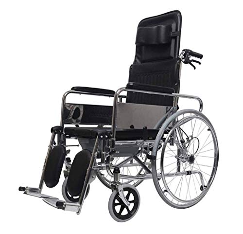 AOLI Alle Liegen Rollstuhl, Aluminium mobile Toiletten, Mietklo mit einem Hoch faltrollstuhl Transport für ältere Menschen/Person Roller Trolley