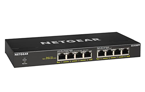 Netgear GS305P-100PES Gigabit Ethernet Switch 5 Ports PoE mit 4 PoE-Ports