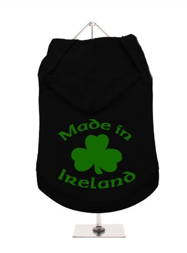 "St. Patrick: hergestellt in Irland" UrbanPup Hunde-Hoodie Hoodie (schwarz/grün)