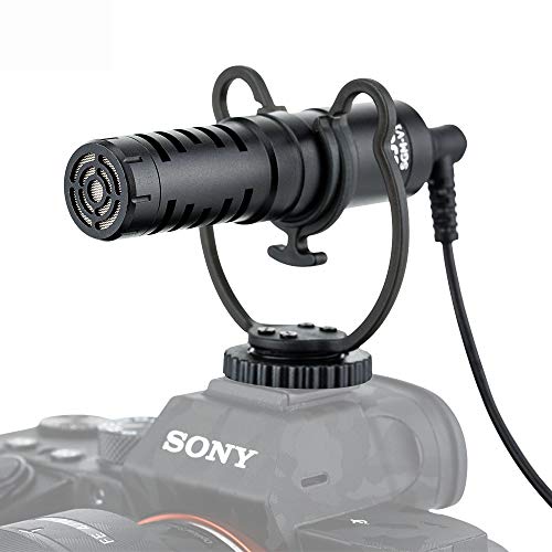 Professionelles Kamera-Mikrofon, Videomikrofon, kompaktes Shotgun-Mikrofon für Canon Nikon Sony DSLR Kameras, Vlogging Kamera, iPhone, Gopro, DJI Osmo Pocket