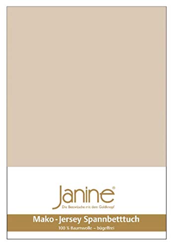 Janine Spannbetttuch 5007 Mako Jersey 140/200 bis 160/200 cm Sand Fb. 29