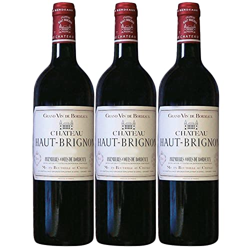 Château Haut-Brignon Premières Côtes de Bordeaux AOC Rotwein Wein trocken Frankreich I FeinWert Paket (3 x 0,75l)