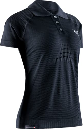 X-Bionic Women's Invent 4.0 TRAVEL Polo Shirt Short Sleeves Women, Black/Anthracite, XS