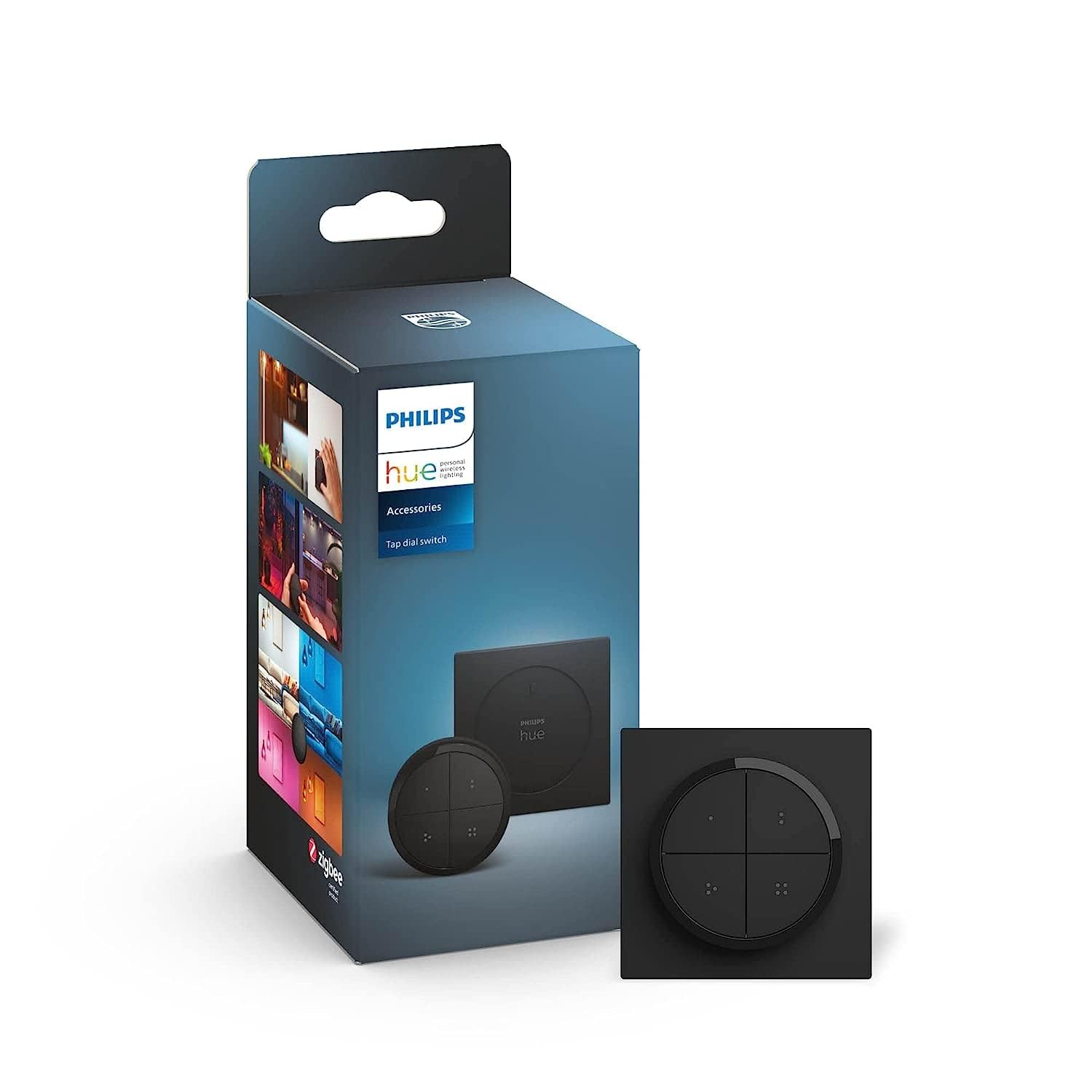 Philips Hue Tap Dial Switch Drehschalter, schwarz, personalisierbar via Hue App, Zubehör