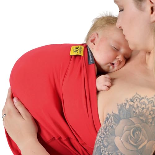 Hoppediz Baby Bonding-Top | Sectio-Top | Kanguruh-Hilfe | Bio-Qualität, S, rot