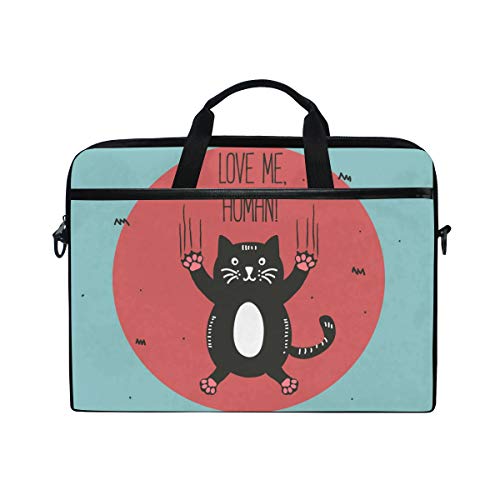 LUNLUMO Lustige schwarze Katze 38,1 cm (15 Zoll) Laptop- und Tablet-Hülle für Business/Uni/Damen/Herren