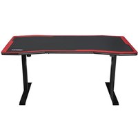 NITRO CONCEPTS D16E Gaming Tisch - Schreibtisch Computertisch 1600x800mm elektrisch höhenverstellbar Carbon Red (Rot)