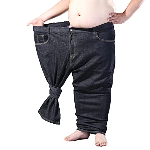 WFEI Herren Jeans Hosen Extra Large Oversize Herren Elastic Stretch Jeanshose Herren Jean Pants Jeanshose Alle Taille Große Größen,Schwarz,6XL