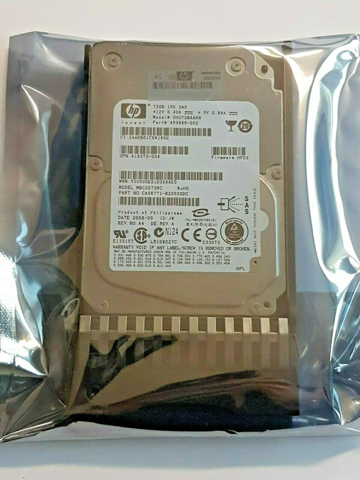 Festplatte 73 GB SAS DH072BAAKN 15000rpm 16MB HDD 2,5" interne