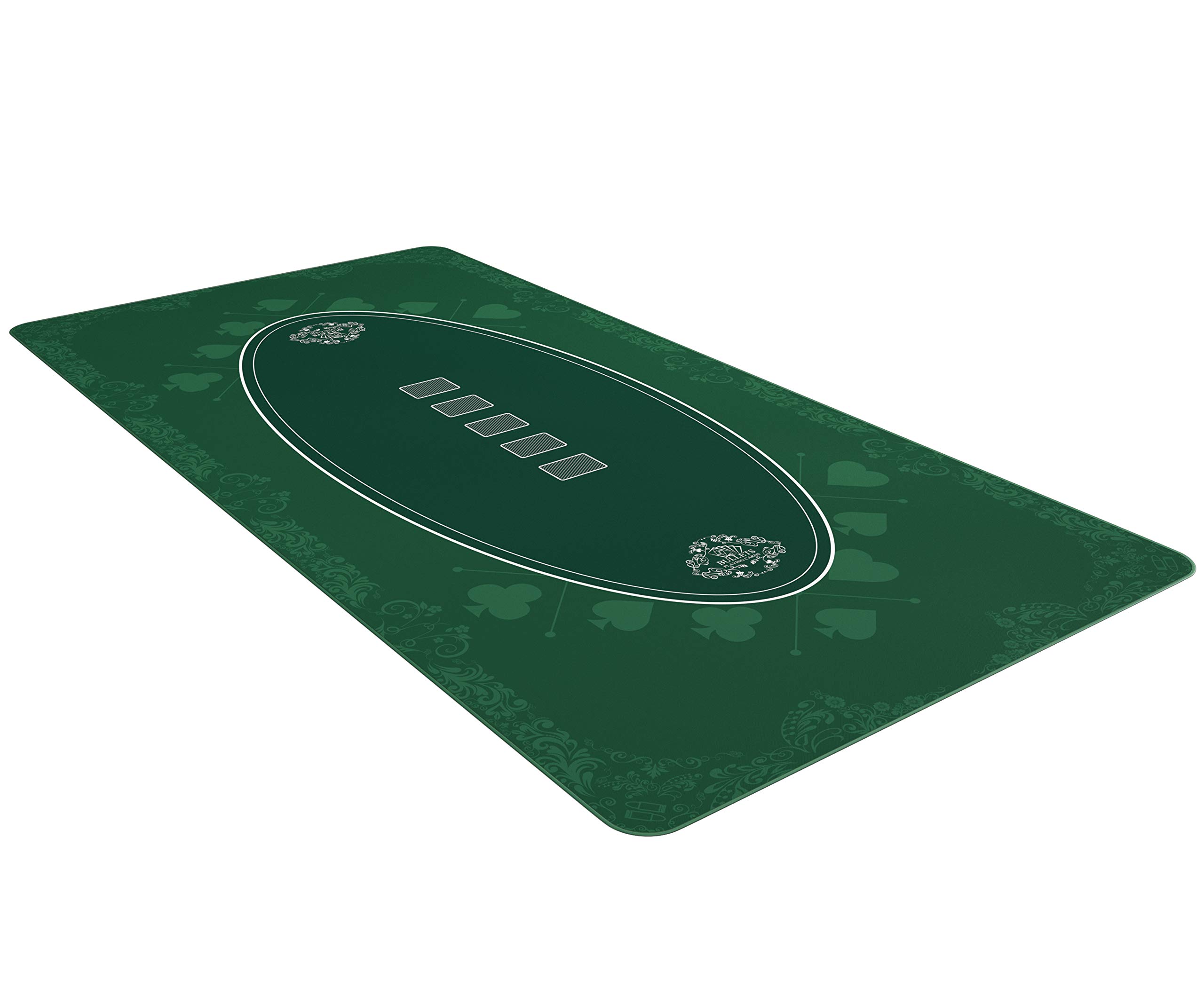 Bullets Playing Cards Designer Pokermatte grün in 200 x 100 cm für den eigenen Pokertisch - XXL Deluxe Pokertuch – Pokerteppich – Pokertischauflage ……