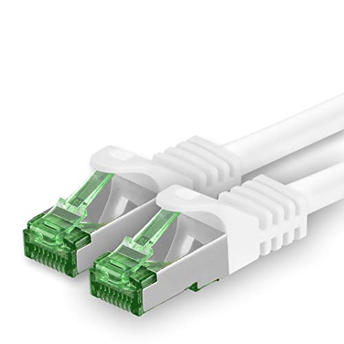 Cat7 Netzwerkkabel 20m - Weiß - 1 Stück - Cat 7 Ethernetkabel Netzwerk LAN Kabel Rohkabel 10 Gigabit s - SFTP PIMF LSZH - Patchkabel Rohkabel mit Rj 45 Stecker Cat.6a