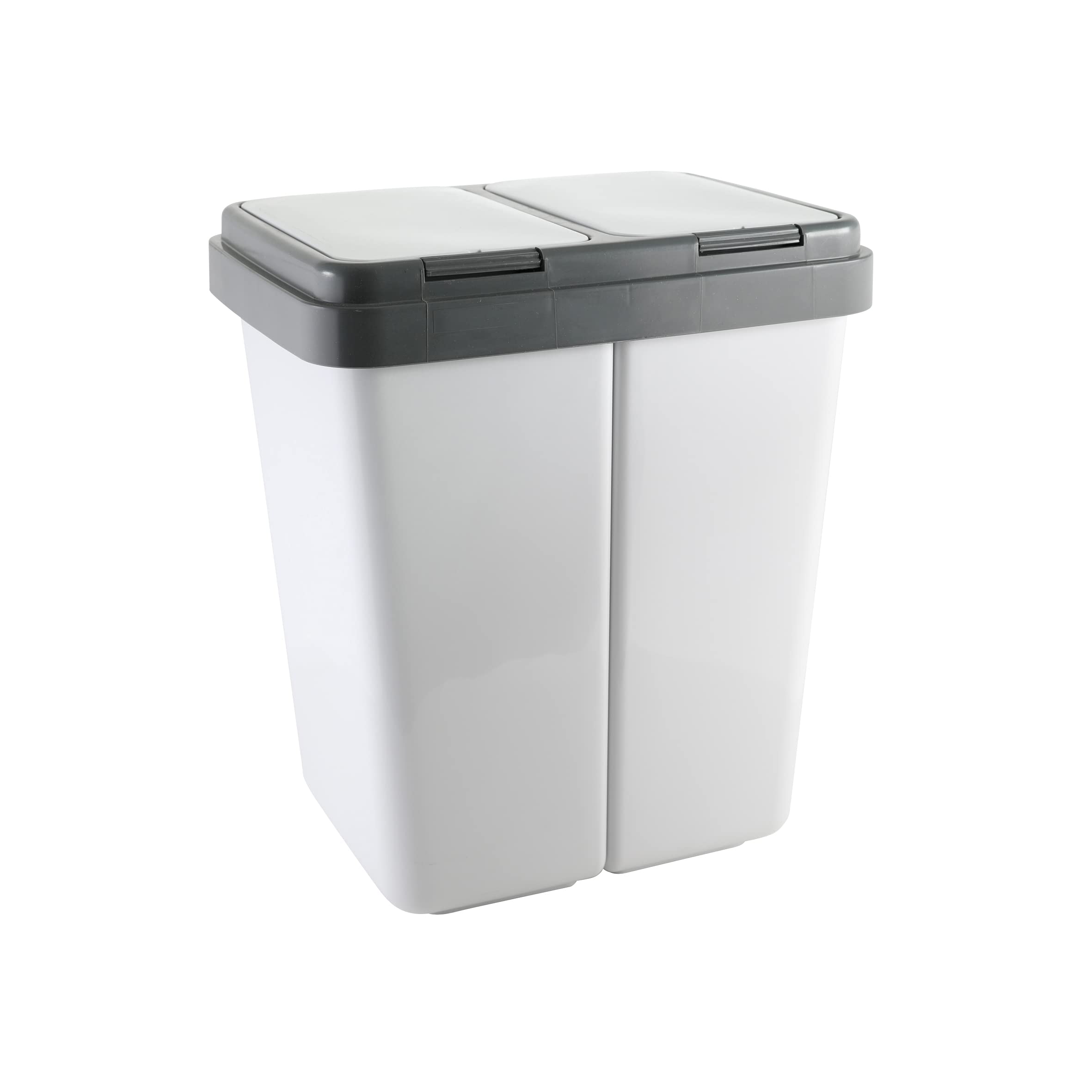 axentia Zweimer Müllbehälter, grau, ca. 23 l