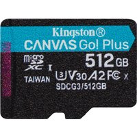 Kingston Canvas Go! Plus - Flash-Speicherkarte - 512GB - A2 / Video Class V30 / UHS-I U3 / Class10 - microSDXC UHS-I (SDCG3/512GBSP)
