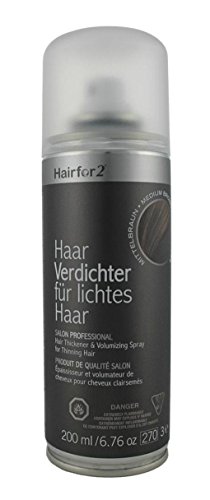 Hairfor2 Haarverdichtungsspray gegen lichtes Haar (200ml, Mittelbraun)
