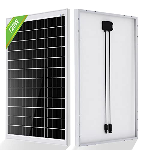 ECO-WORTHY Solarpanel 120W 18V, Monokristallin Solarmodul für 12V Batterien, Photovoltaik, Solarpanel 12v ideal für Wohnmobil, Balkonanlage, Gartenhäuse, Boot