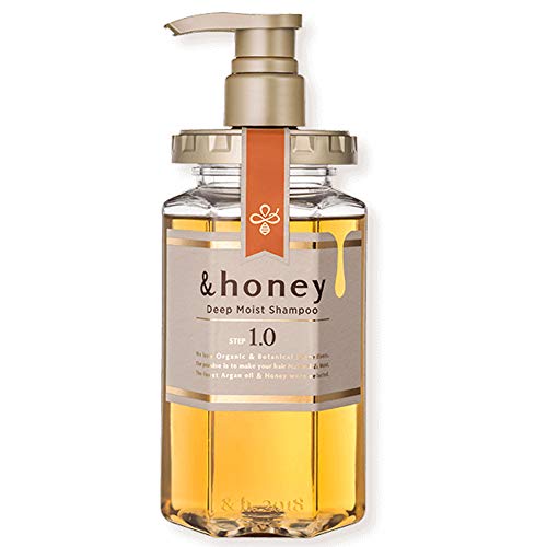 &honey Deep Moist Hair Shampoo Step1.0 (Moist Wash) Pump 440ml - Peony Honey Scent (Green Tea Set)