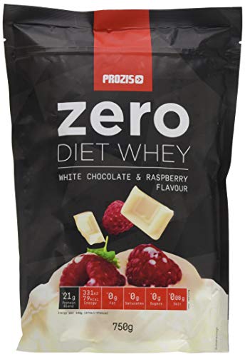 Prozis Zero Diet Whey 750 g - Diät Molkenprotein-Isolat und Hydrolysat ohne Zucker, leicht verdaulich - Weiße Schokolade mit Himbeeren