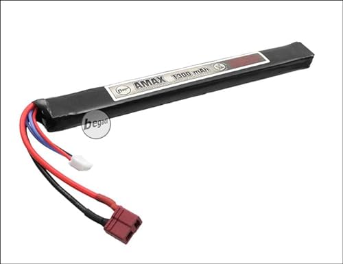 BEGADI 'AMAX' LiPo Akku 11,1V 1300mAh 25C Slim/AK Single Stick mit Dean & Adapter auf Mini TAM